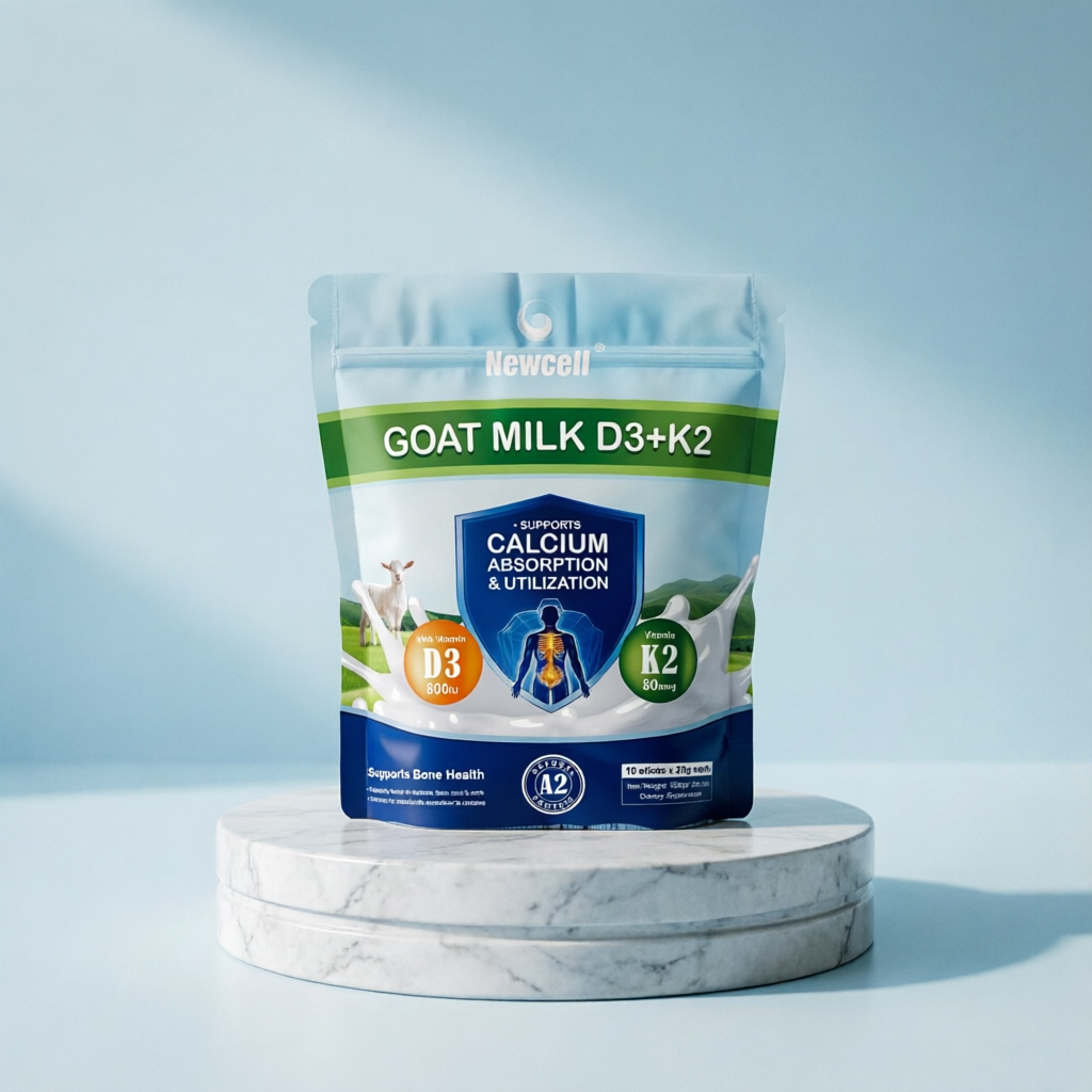 Newcell Goat Milk Powder D3+K2 Natural Low Lactose 10 Sticks×20g