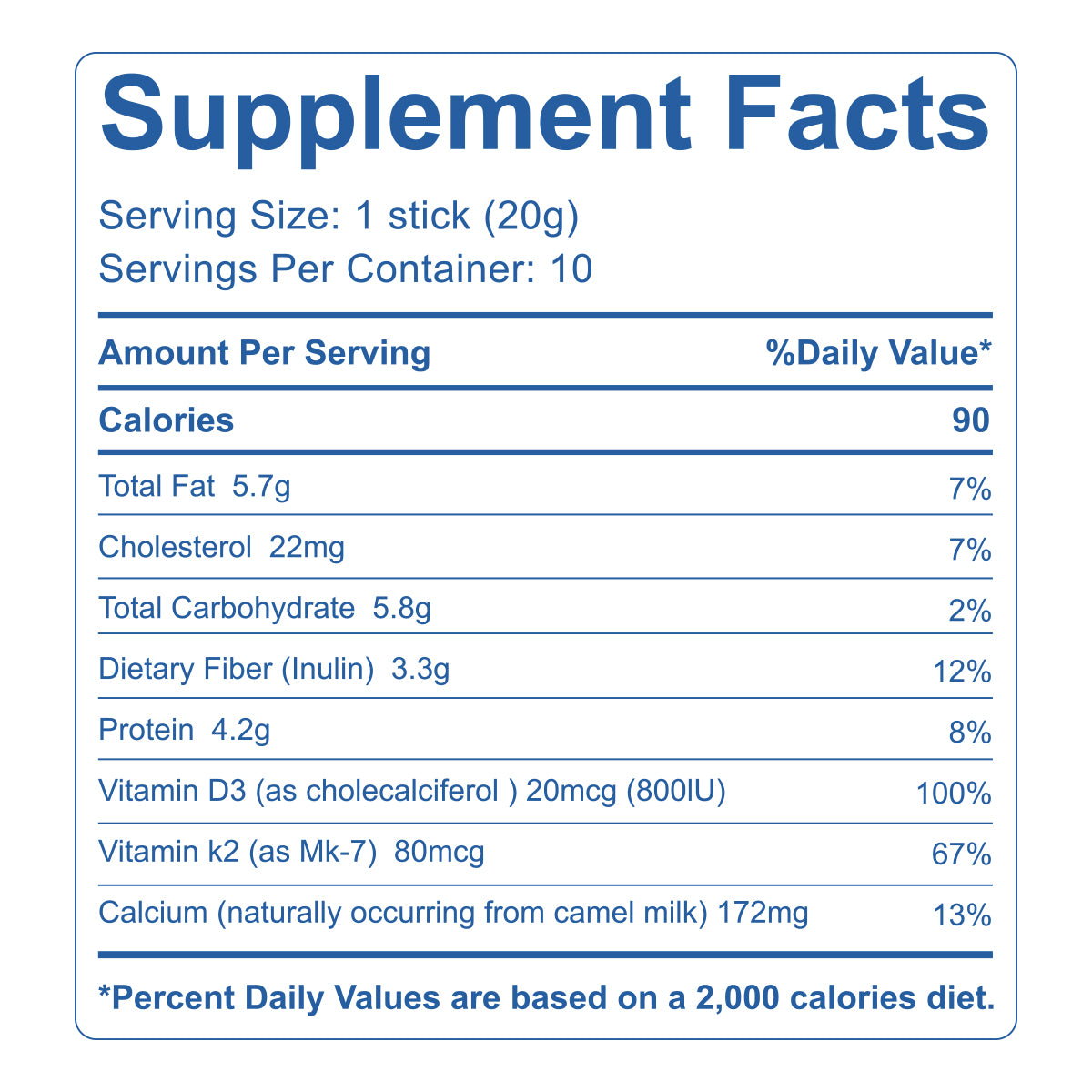 Newcell Camel Milk Powder D3+K2 Natural Low Lactose 10 Sticks×20g